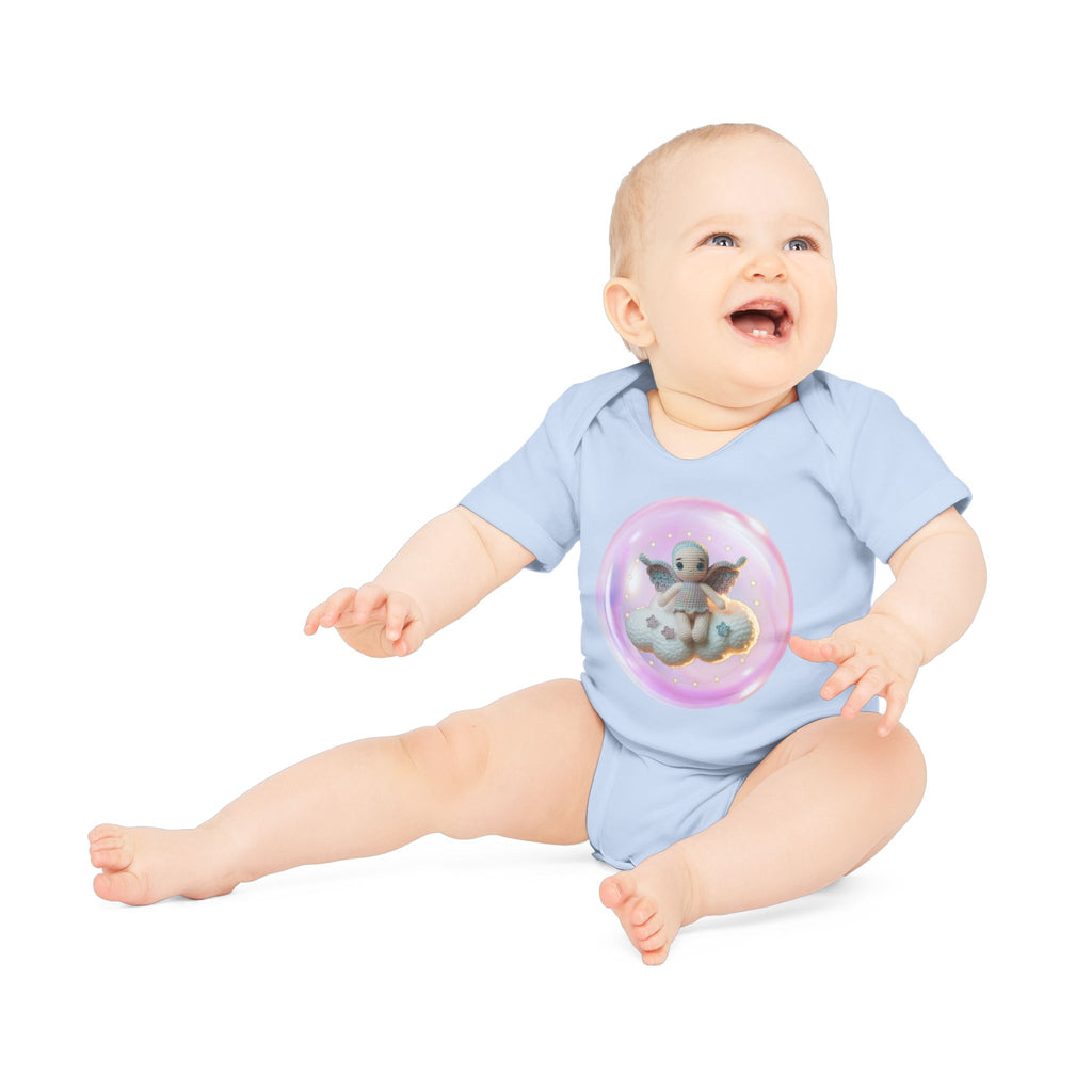 Baby Organic Bodysuit with Cute Cloud Design, Adorable Infant Outfit, Eco-Friendly Baby Clothes, Perfect Baby Shower Gift, Soft Cotton [...] Printify