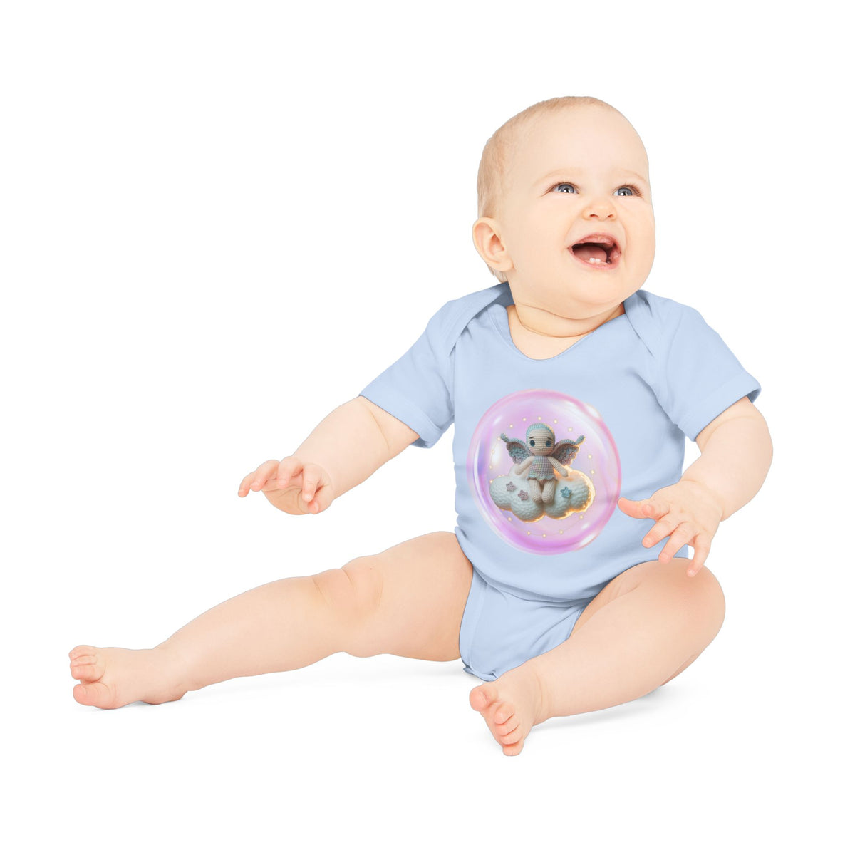 Baby Organic Bodysuit with Cute Cloud Design, Adorable Infant Outfit, Eco-Friendly Baby Clothes, Perfect Baby Shower Gift, Soft Cotton [...] Printify