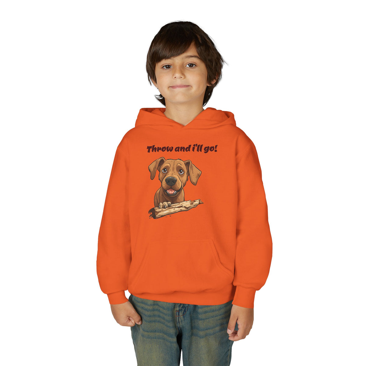 Youth Heavy Blend Dog Lover Hoodie, Cute Dog Sweatshirt, Kids Animal Apparel, Perfect for Gift Giving, Throw and I’ll Go Design Printify