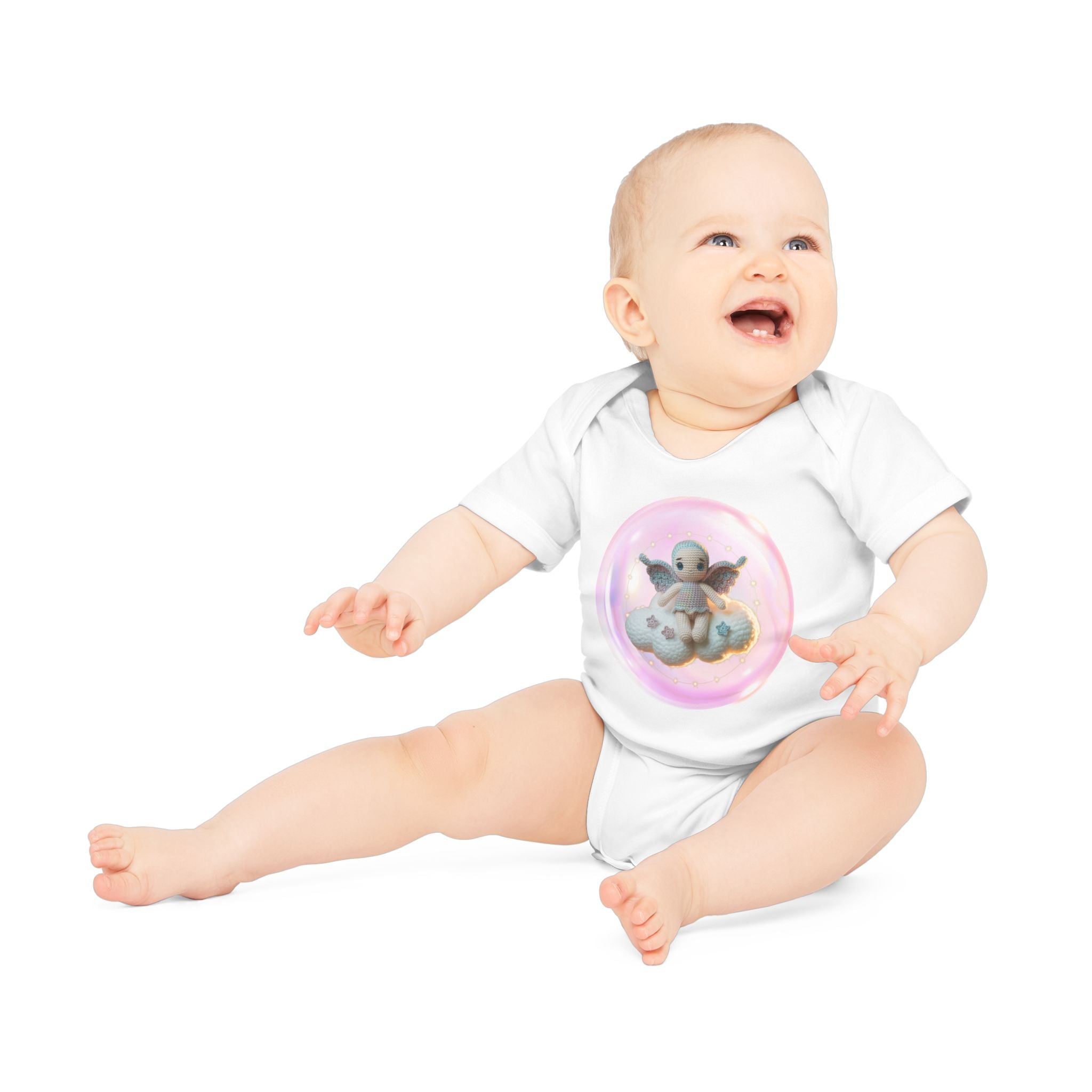 Baby Organic Bodysuit with Cute Cloud Design, Adorable Infant Outfit, Eco-Friendly Baby Clothes, Perfect Baby Shower Gift, Soft Cotton [...] Printify