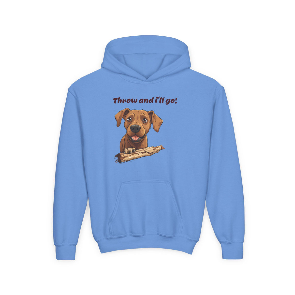 Youth Heavy Blend Dog Lover Hoodie, Cute Dog Sweatshirt, Kids Animal Apparel, Perfect for Gift Giving, Throw and I’ll Go Design Printify