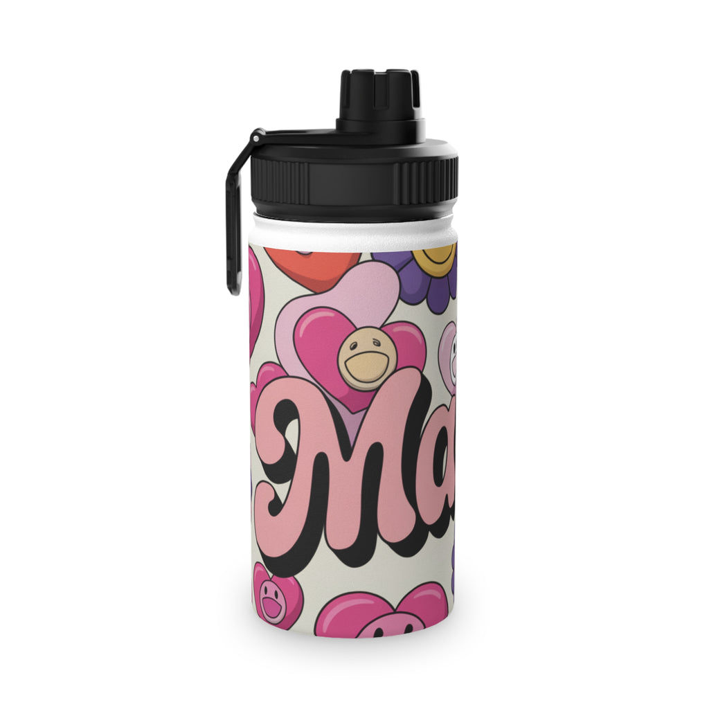 Colorful Motivational Stainless Steel Water Bottle | Perfect for Gym, Hiking, and Everyday Use | Floral Design with Positive Vibes, [...] Printify