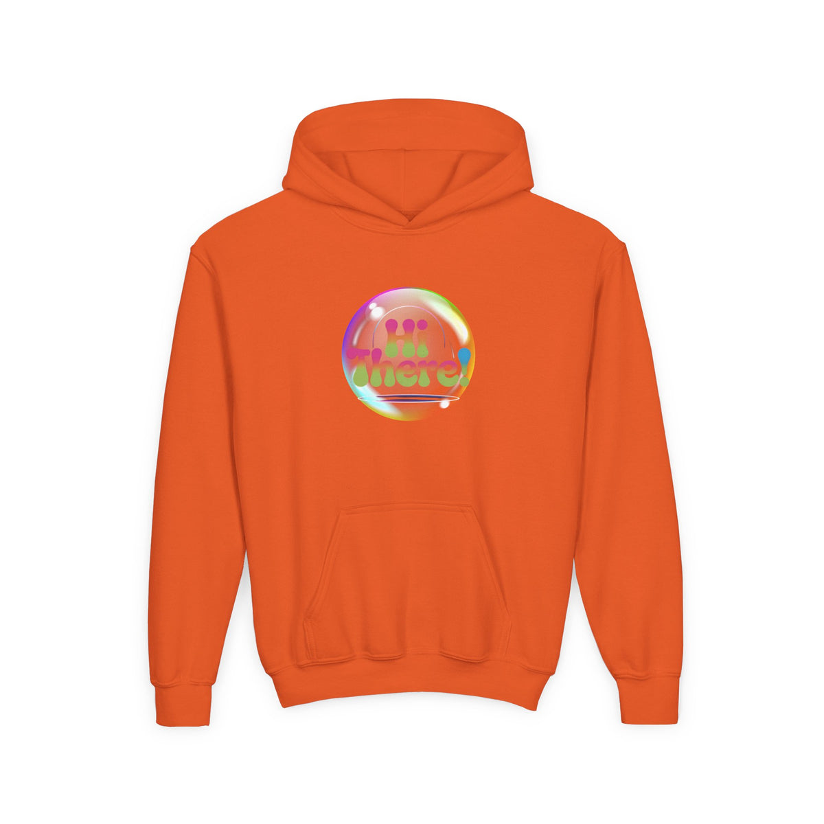 Colorful Youth Hoodie with 'Hi There!' Design – Perfect for Casual Wear, Birthday Gifts, School Events, Holidays, and Beyond Printify