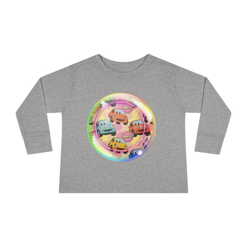 Cute Cartoon Cars Toddler Long Sleeve Tee, Kids T-Shirt, Toddler Tee, Birthday Gift, Fun Playwear, Nursery Outfit Printify
