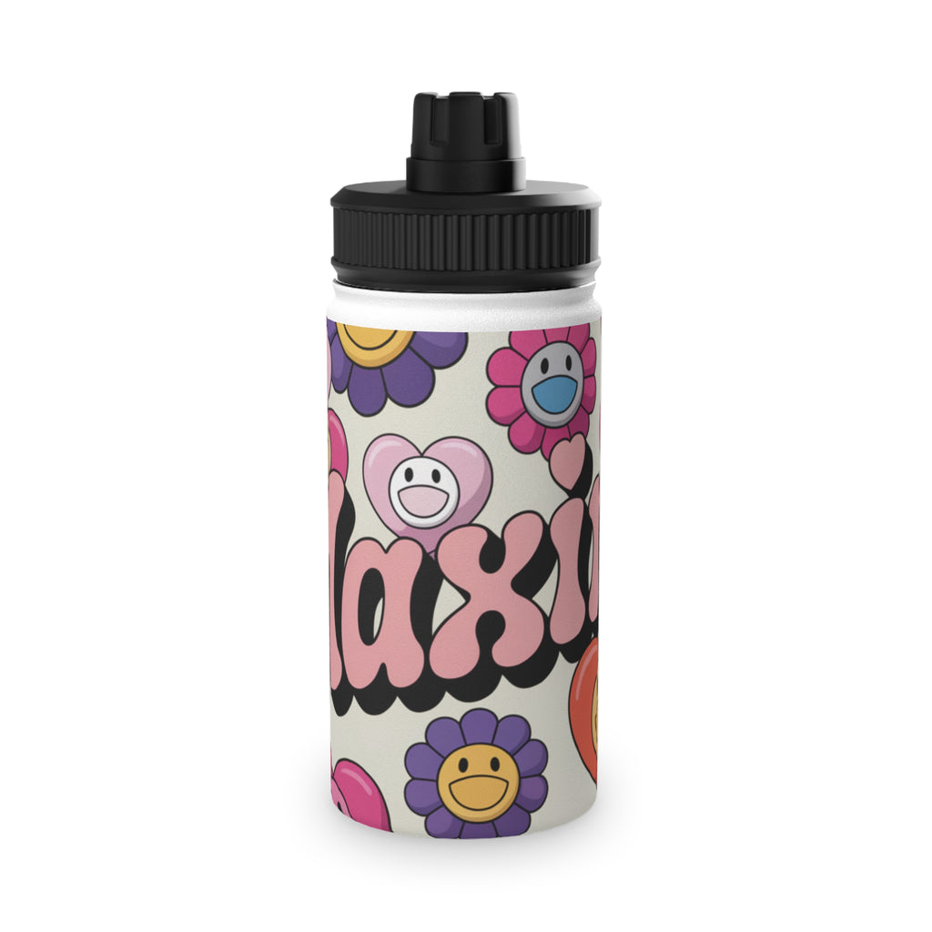 Colorful Motivational Stainless Steel Water Bottle | Perfect for Gym, Hiking, and Everyday Use | Floral Design with Positive Vibes, [...] Printify