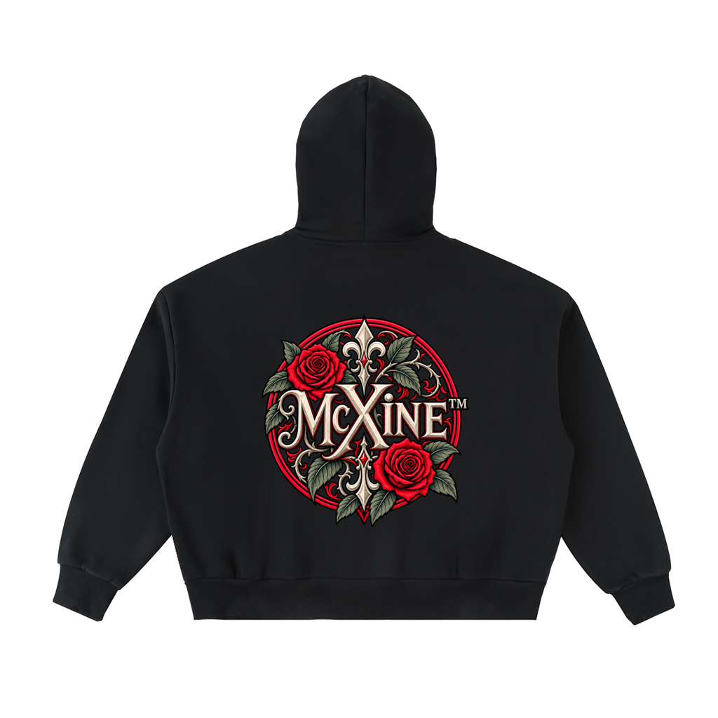 McXine Gothic Roses Women's Zip Hoodie | Oversized Gothic Streetwear