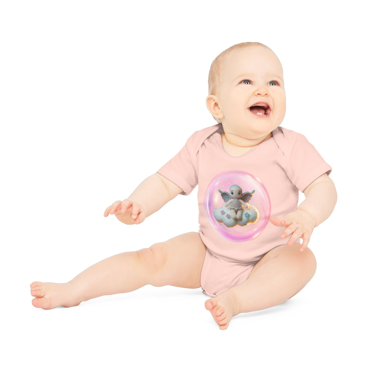 Baby Organic Bodysuit with Cute Cloud Design, Adorable Infant Outfit, Eco-Friendly Baby Clothes, Perfect Baby Shower Gift, Soft Cotton [...] Printify