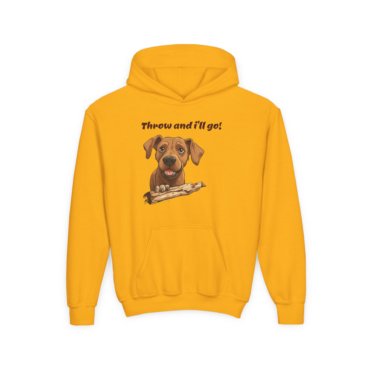 Youth Heavy Blend Dog Lover Hoodie, Cute Dog Sweatshirt, Kids Animal Apparel, Perfect for Gift Giving, Throw and I’ll Go Design Printify