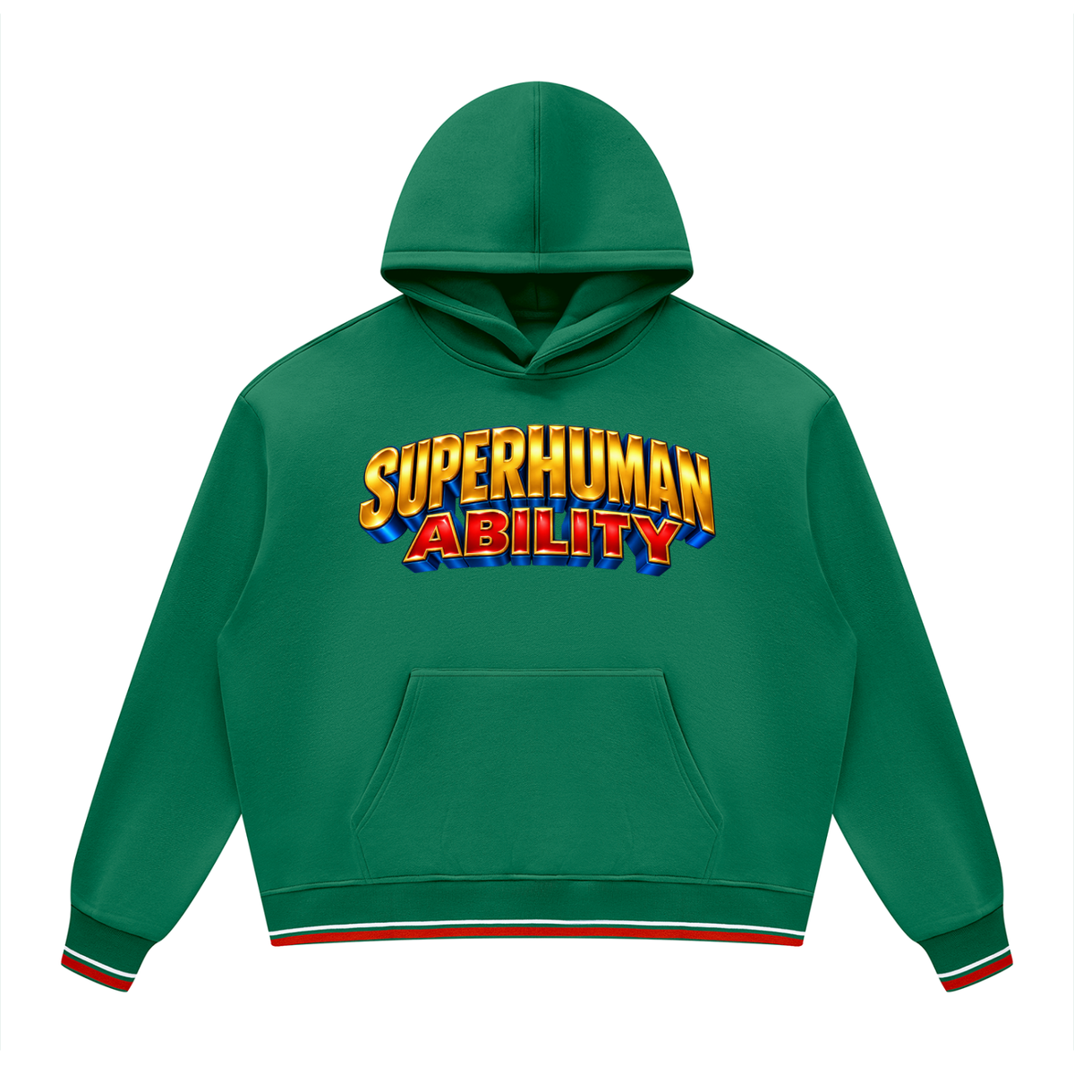 Unisex Oversized Color Block Fleece Hoodie:MY SUPERPOWER IS BEING ME