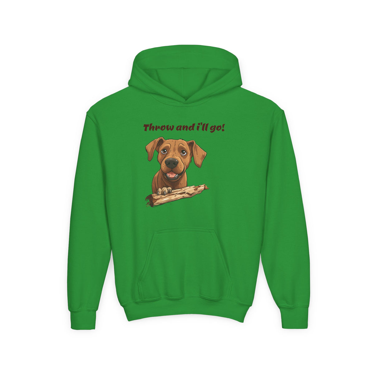 Youth Heavy Blend Dog Lover Hoodie, Cute Dog Sweatshirt, Kids Animal Apparel, Perfect for Gift Giving, Throw and I’ll Go Design Printify