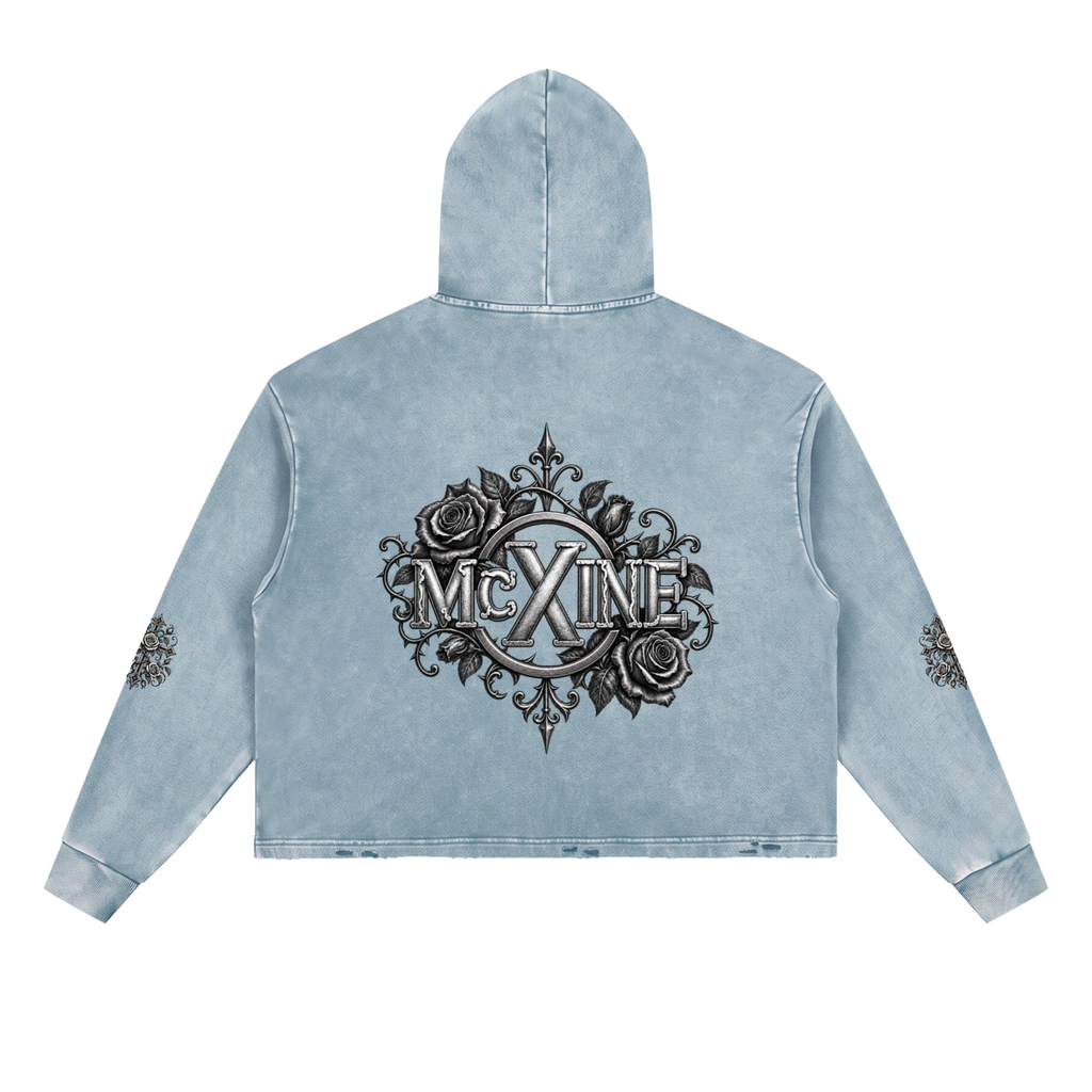 Vintage Washed Hoodie-REST AMONG THE ROSES™ Heavyweight Washed Hoodie
