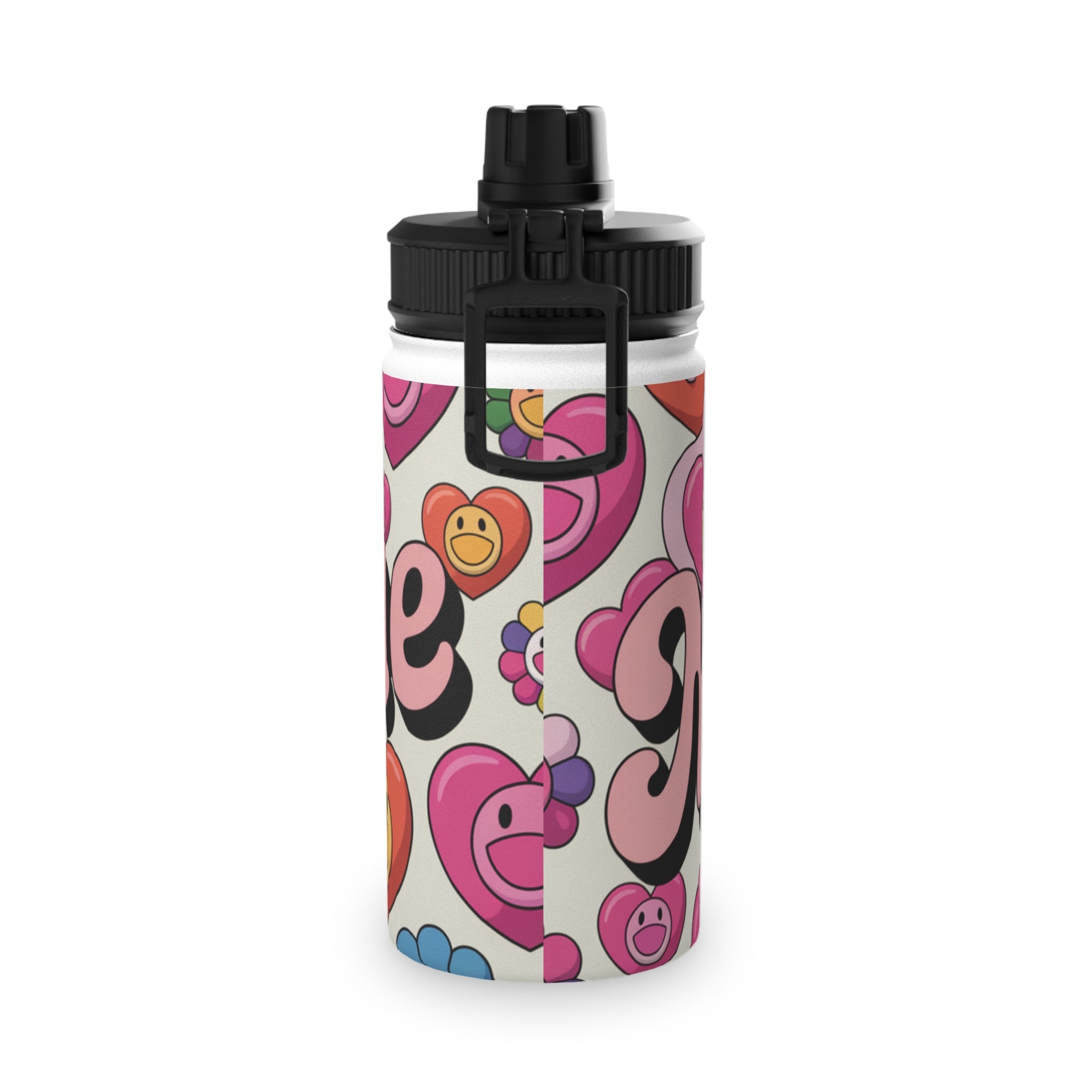 Colorful Motivational Stainless Steel Water Bottle | Perfect for Gym, Hiking, and Everyday Use | Floral Design with Positive Vibes, [...] Printify