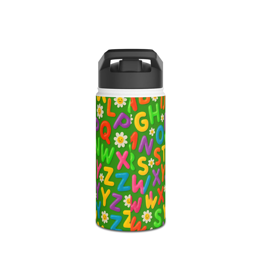 Colorful Alphabet Stainless Steel Water Bottle | Personalized Kids Hydration, Eco-Friendly Gift, Summer Drinkware, School Essential, [...] Printify