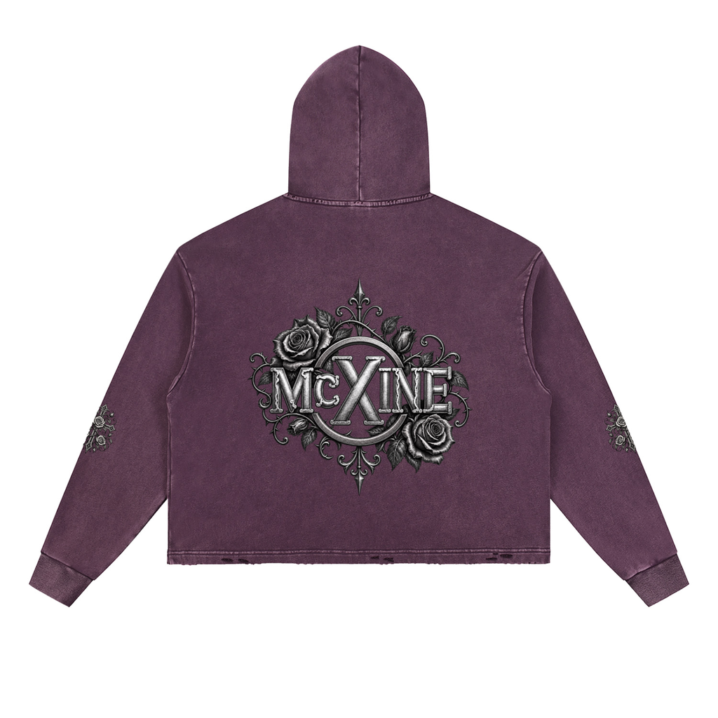 Vintage Washed Hoodie-REST AMONG THE ROSES™ Heavyweight Washed Hoodie