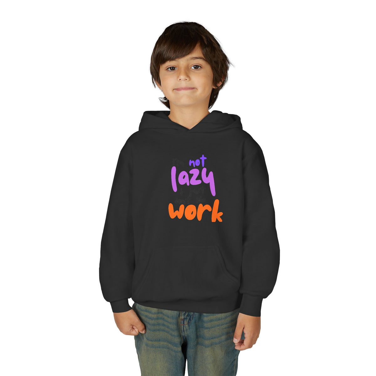 Funny Youth Hoodie: I'm Not Lazy, I Just Don't Like Work - Comfy Pullover for Teens, Relaxed Vibe, Gift for Students, Casual Wear, [...] Printify