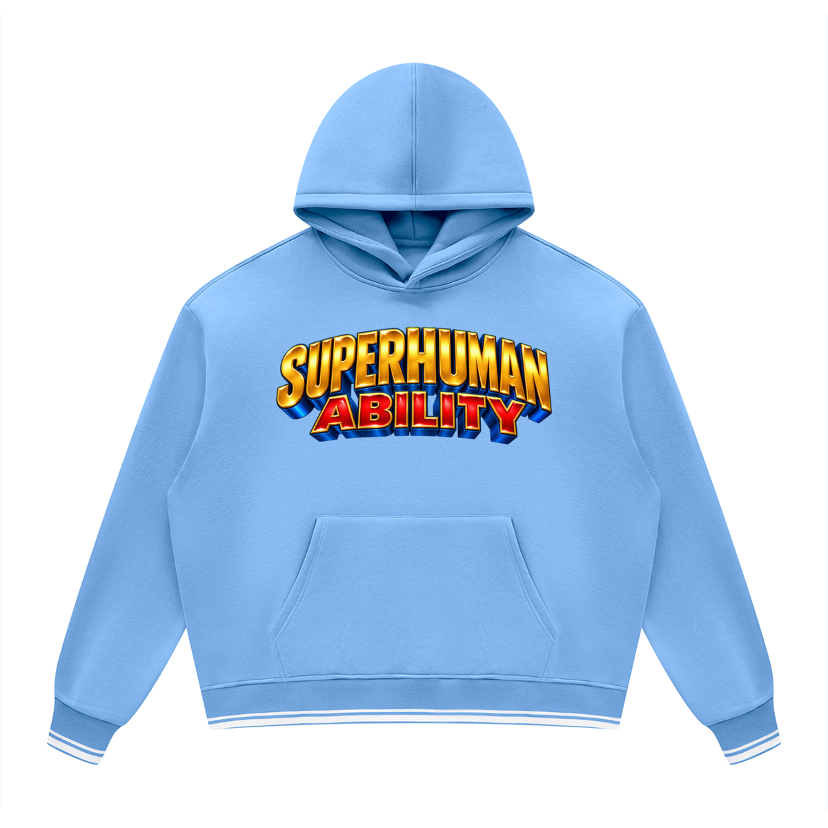 Unisex Oversized Color Block Fleece Hoodie:MY SUPERPOWER IS BEING ME
