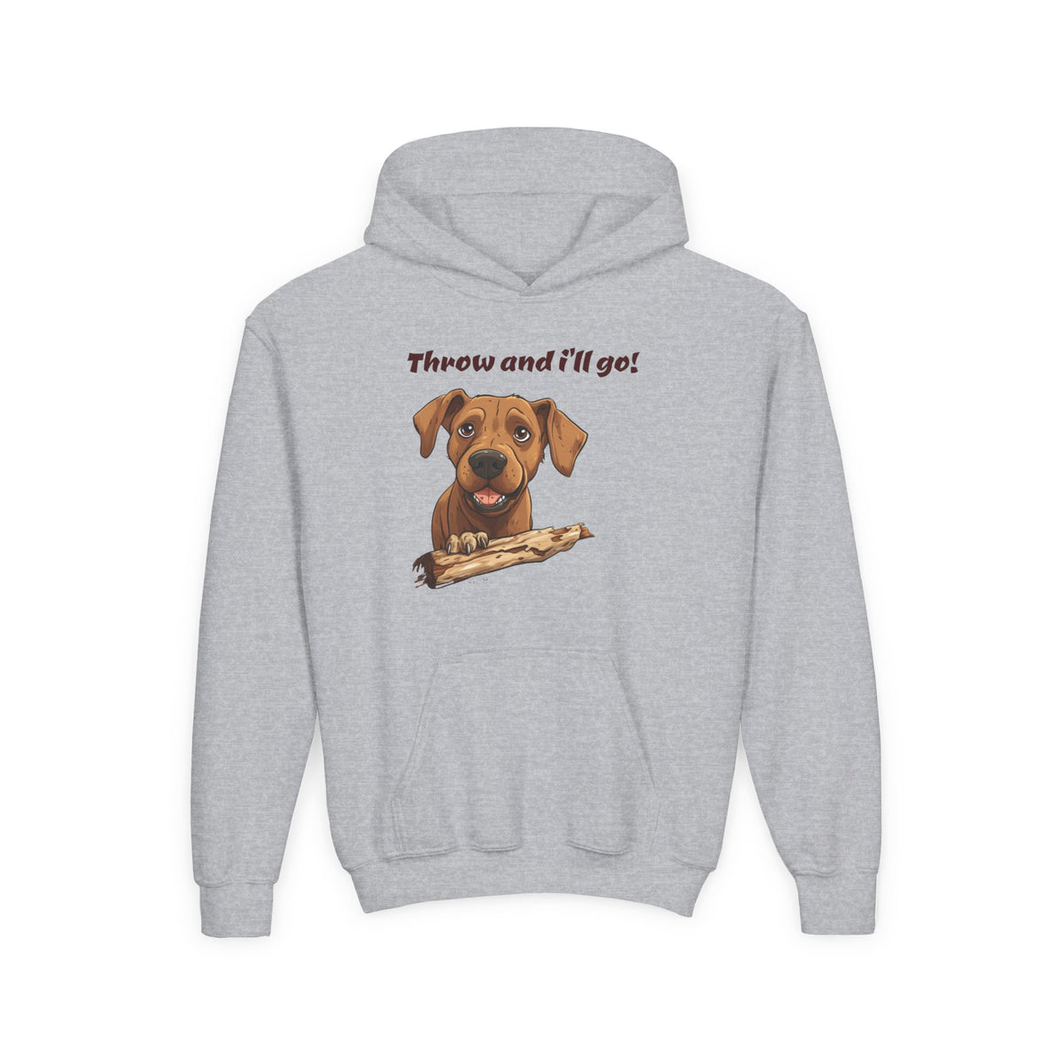 Youth Heavy Blend Dog Lover Hoodie, Cute Dog Sweatshirt, Kids Animal Apparel, Perfect for Gift Giving, Throw and I’ll Go Design Printify