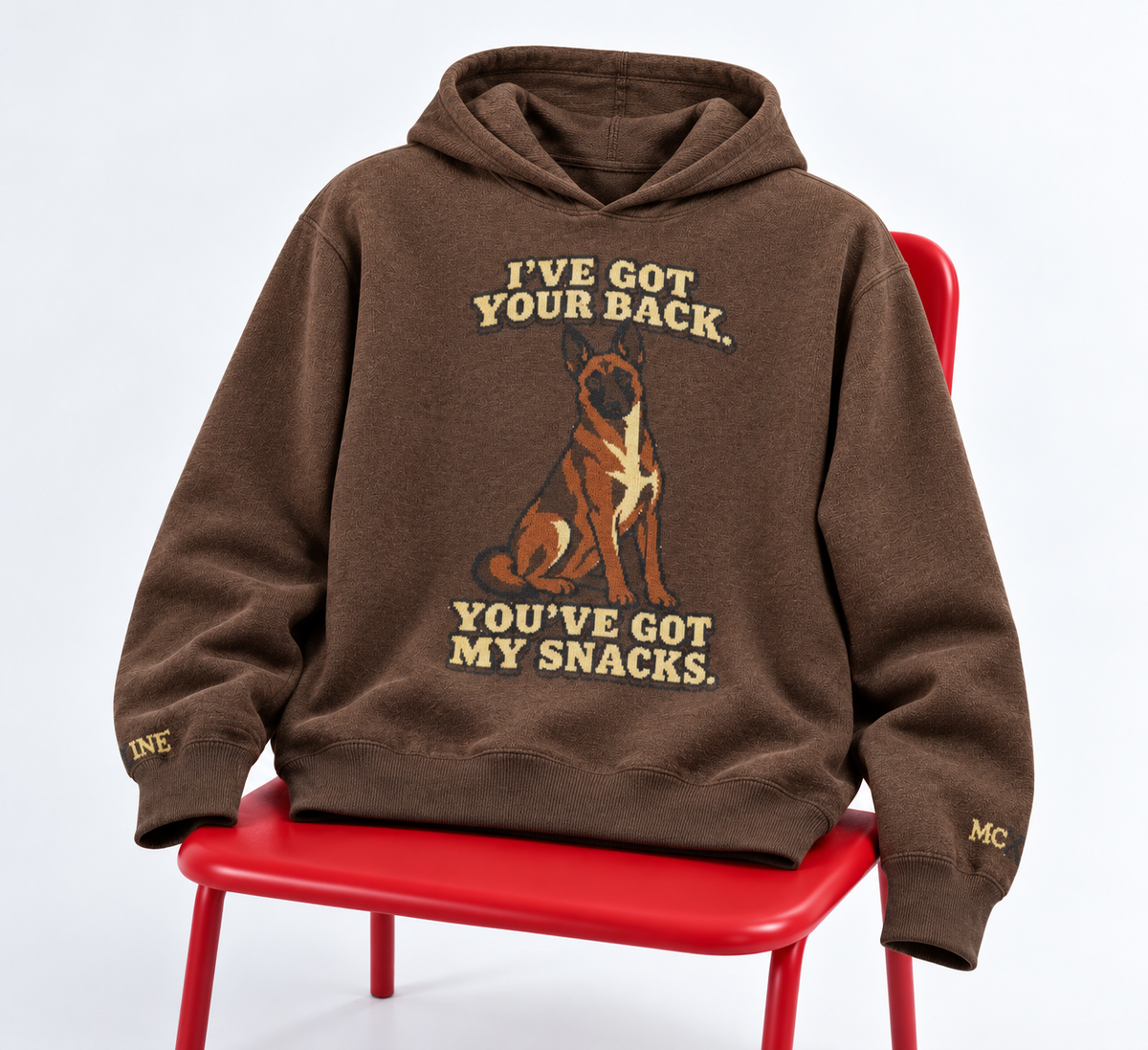 I've Got Your Back Malinois Knitted Hoodie – Brown, Unisex