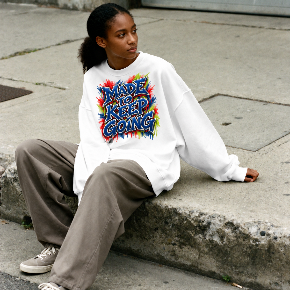 Made to Keep Going – Kids Crew-Neck Sweatshirt | McXine Back to School