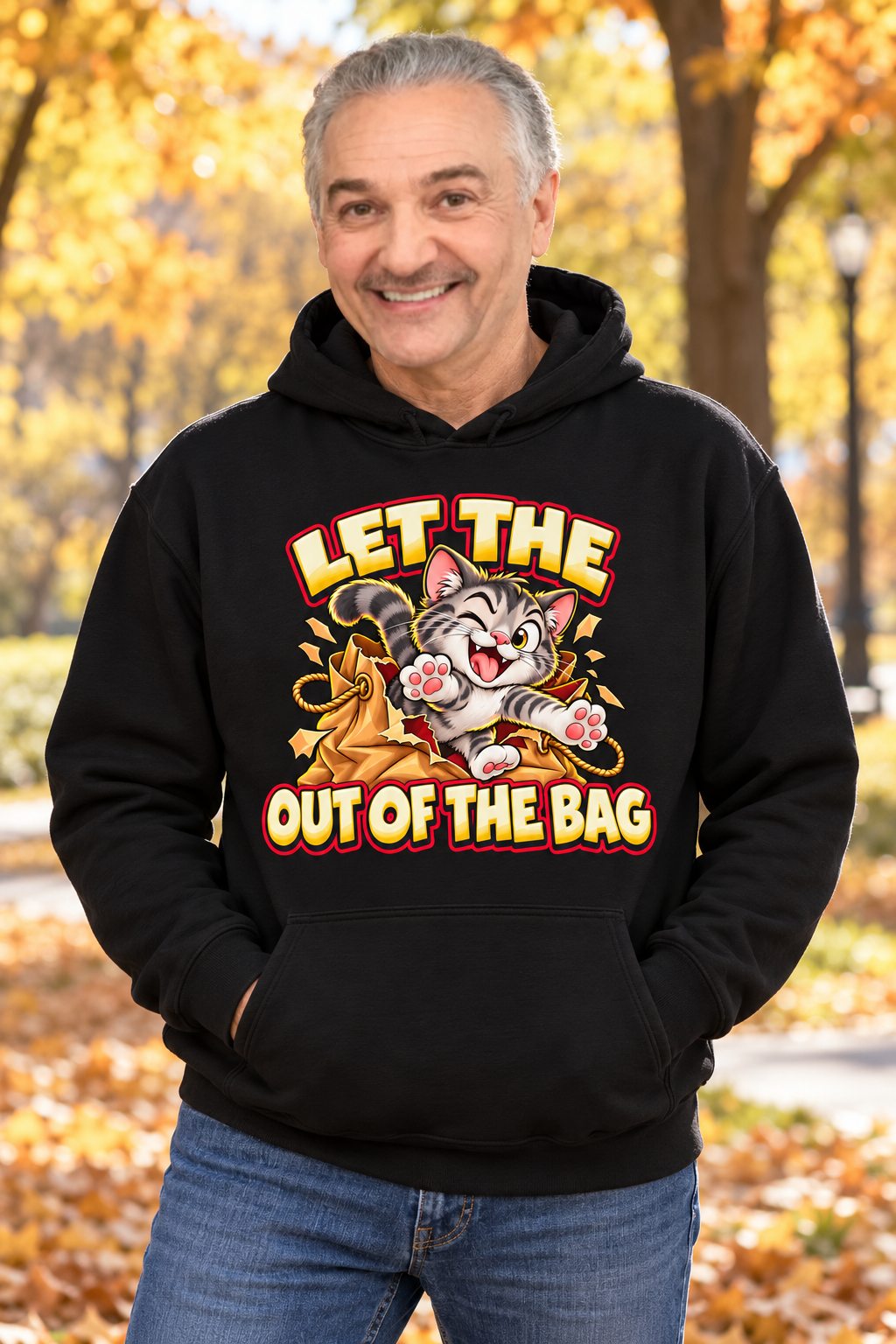 Let the Cat Out of the Bag Hoodie – Funny Idiom Gift, Cat Lover, Unisex