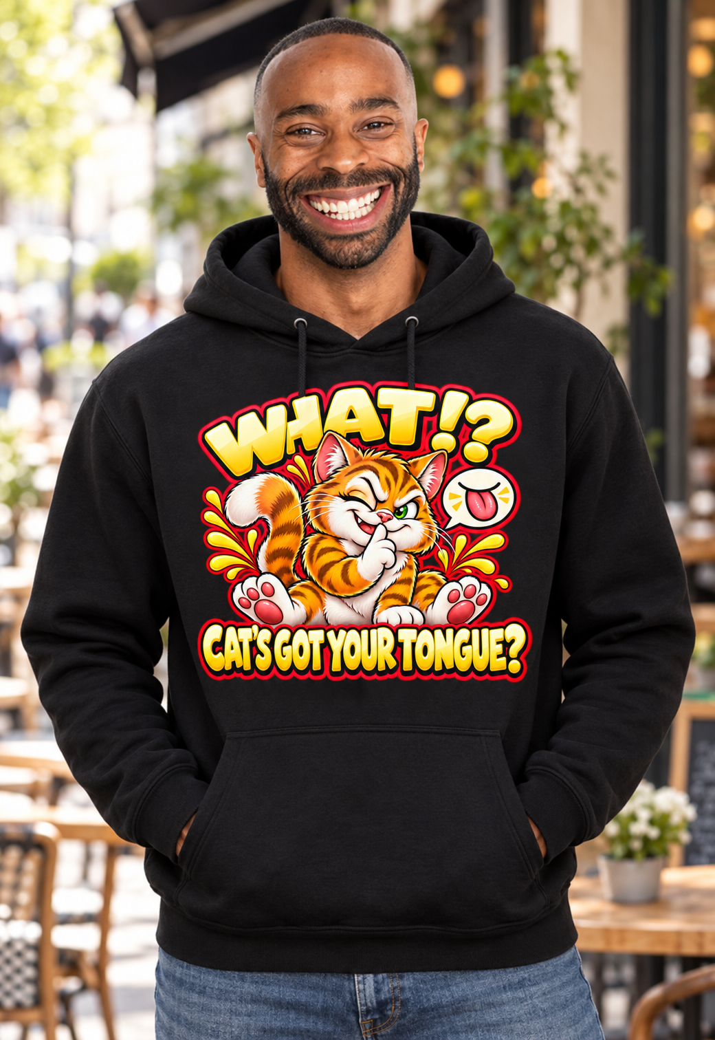 Cat's Got Your Tongue Hoodie – Funny Idiom Gift, Cat Lover, Unisex