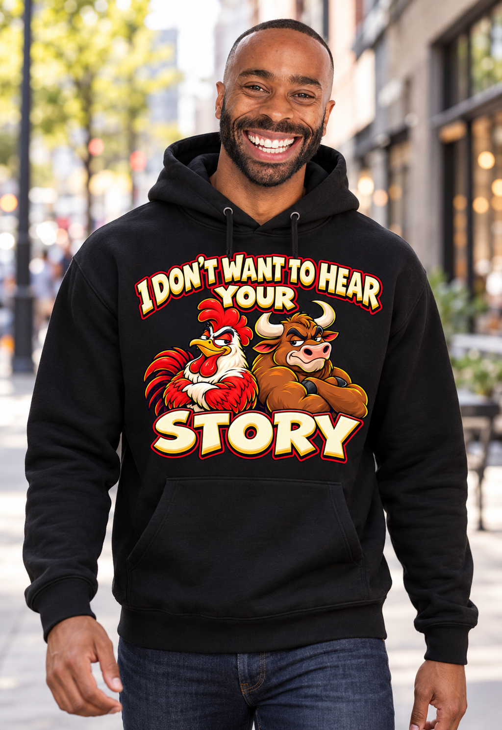 I Don't Want to Hear Your Story Hoodie – Cock and Bull Story, Funny Idiom Gift
