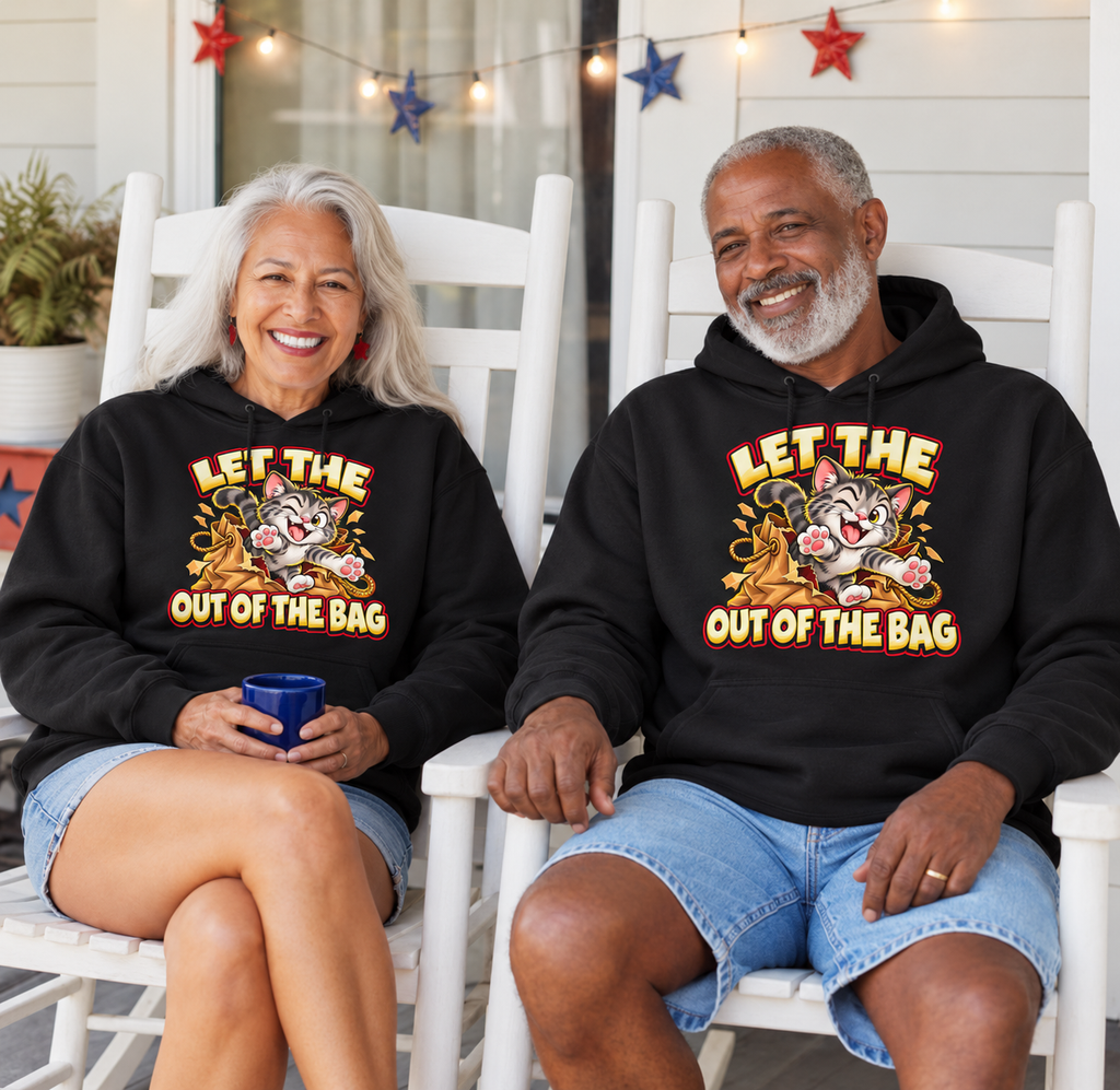 Let the Cat Out of the Bag Hoodie – Funny Idiom Gift, Cat Lover, Unisex