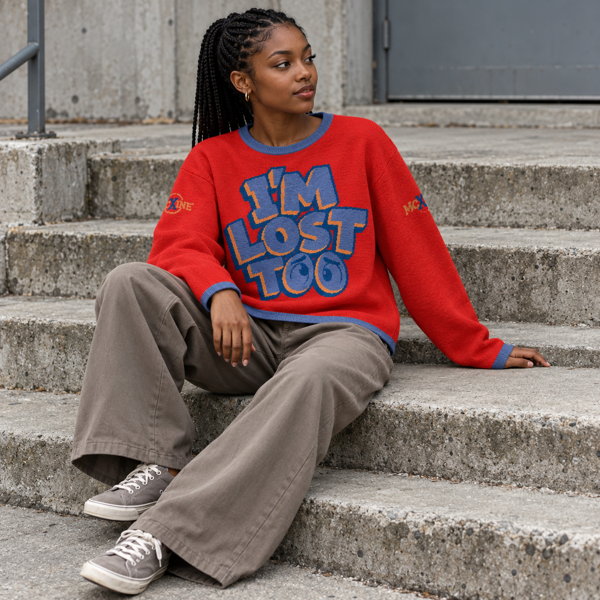 Women’s straight bottom knitted sweater - I’M LOST TOO