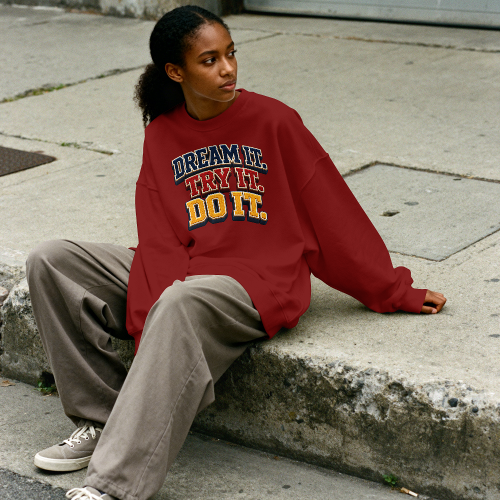 Dream It. Try It. Do It. – Kids Crew-Neck Sweatshirt | McXine Back to School