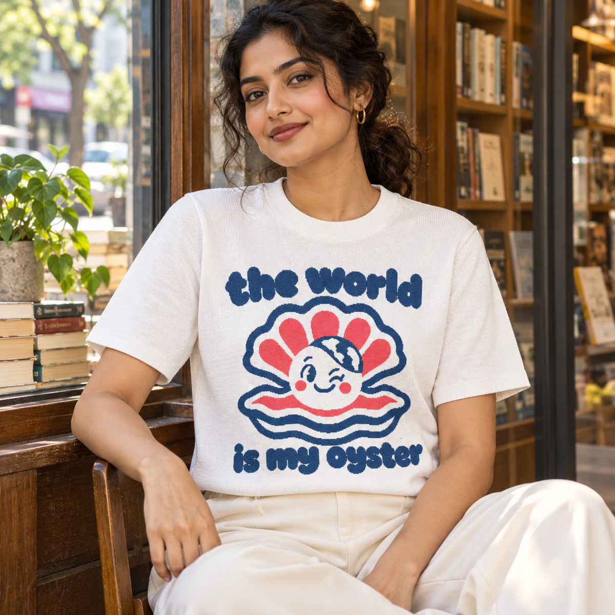 The World Is My Oyster Knitted T-Shirt, Unisex