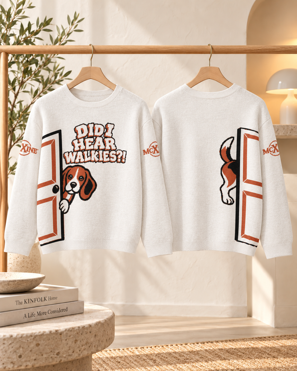 Did I Hear Walkies?! Beagle Knitted Sweater | McXine - Relaxed fit knitted crew neck sweater