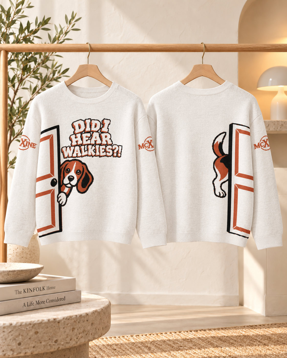 Did I Hear Walkies?! Beagle Knitted Sweater | McXine - Relaxed fit knitted crew neck sweater