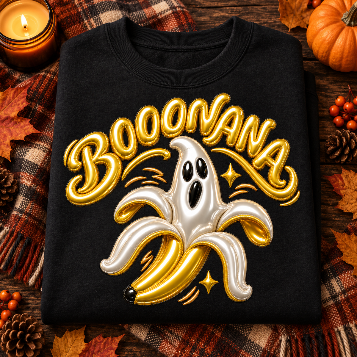 BOOOONANA Youth Halloween Sweatshirt – Funny Ghost Banana Kids Crewneck