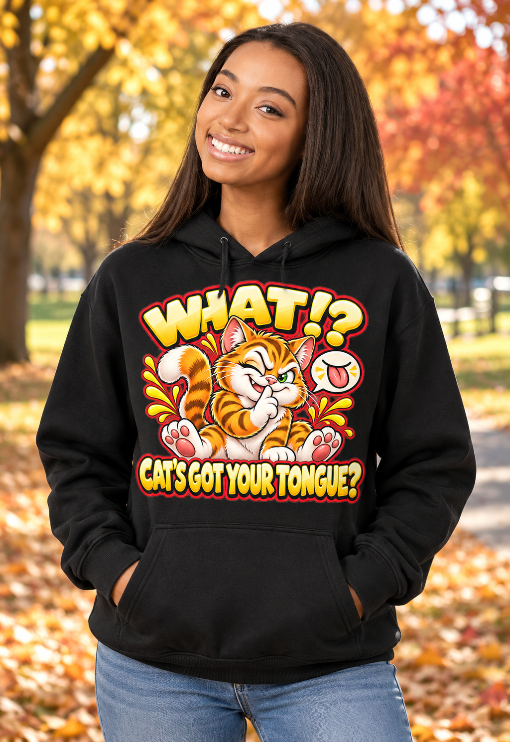 Cat's Got Your Tongue Hoodie – Funny Idiom Gift, Cat Lover, Unisex