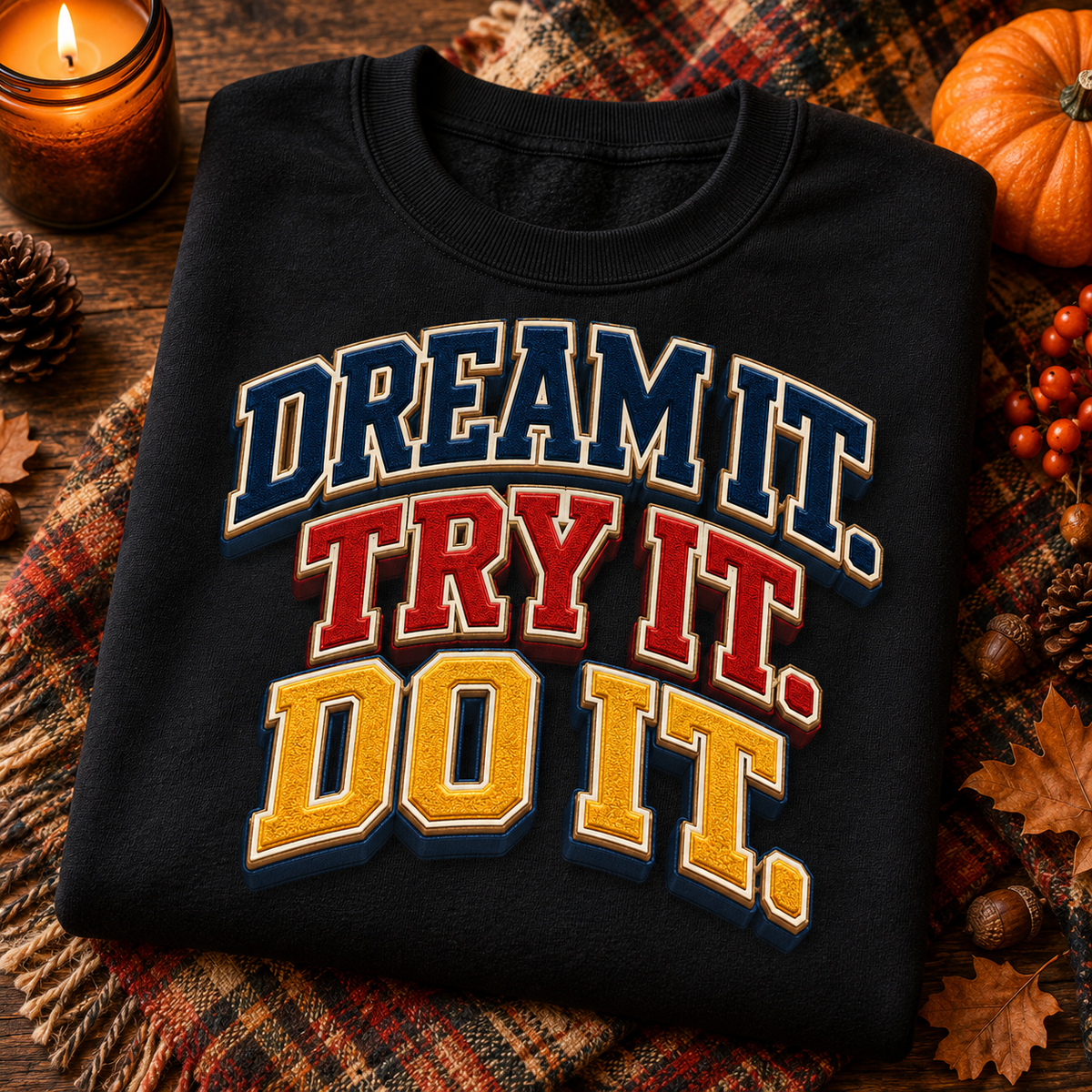 Dream It. Try It. Do It. – Kids Crew-Neck Sweatshirt | McXine Back to School