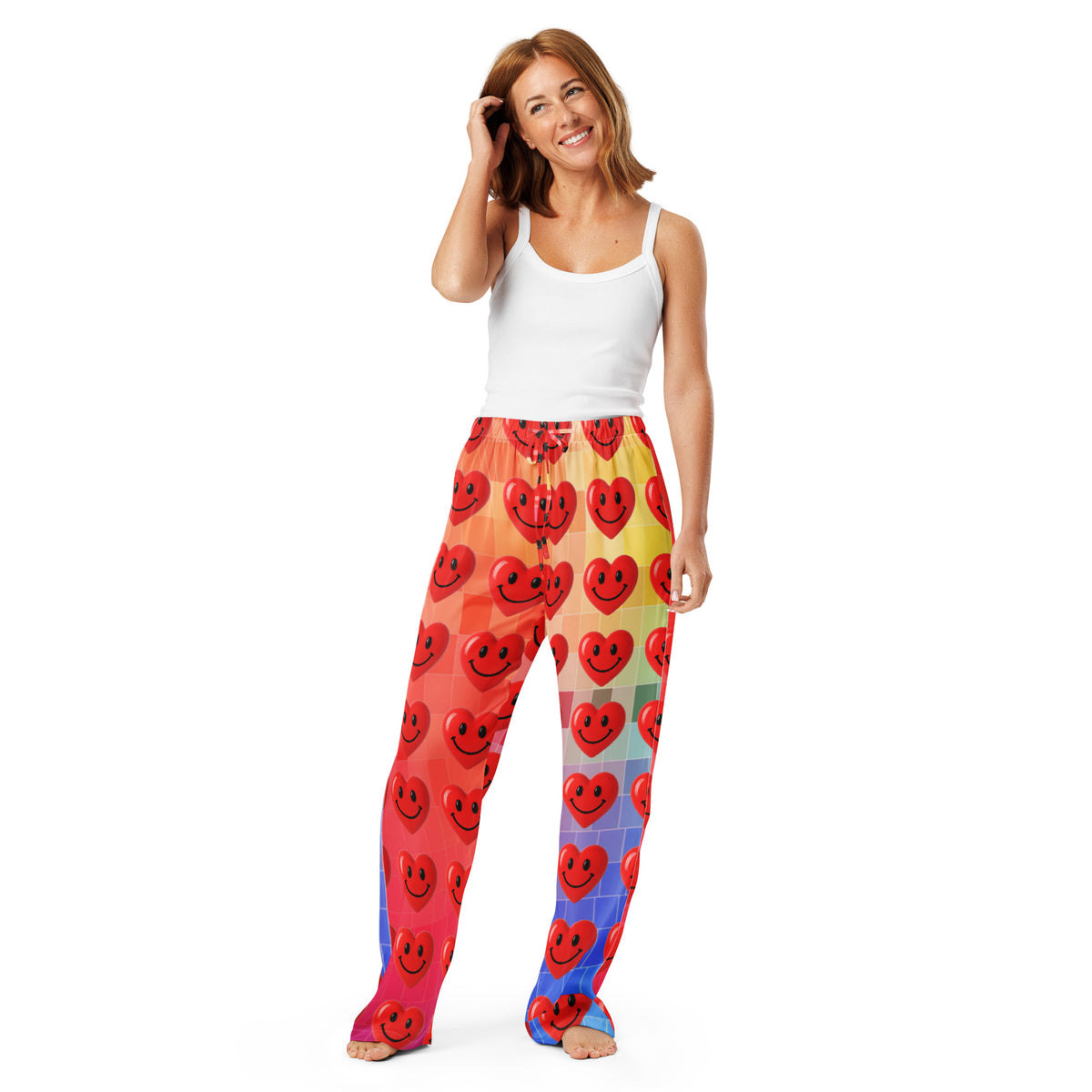 Happy Hearts Women's Pajama Pants, All-Over Print