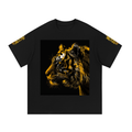 Black & Gold Tiger Graphic T-Shirt | Oversized Unisex Streetwear Tee | McXine