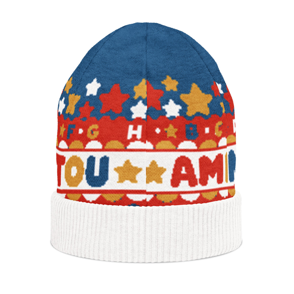 Personalised Alphabet Knitted Beanie – Custom Name, Colourful