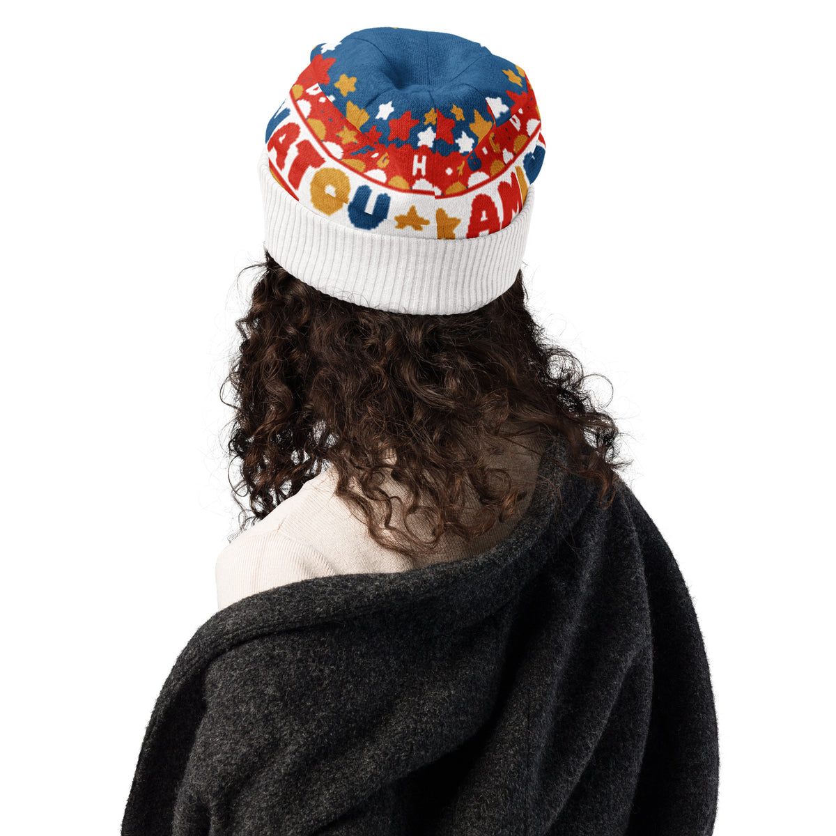 Personalised Alphabet Knitted Beanie – Custom Name, Colourful