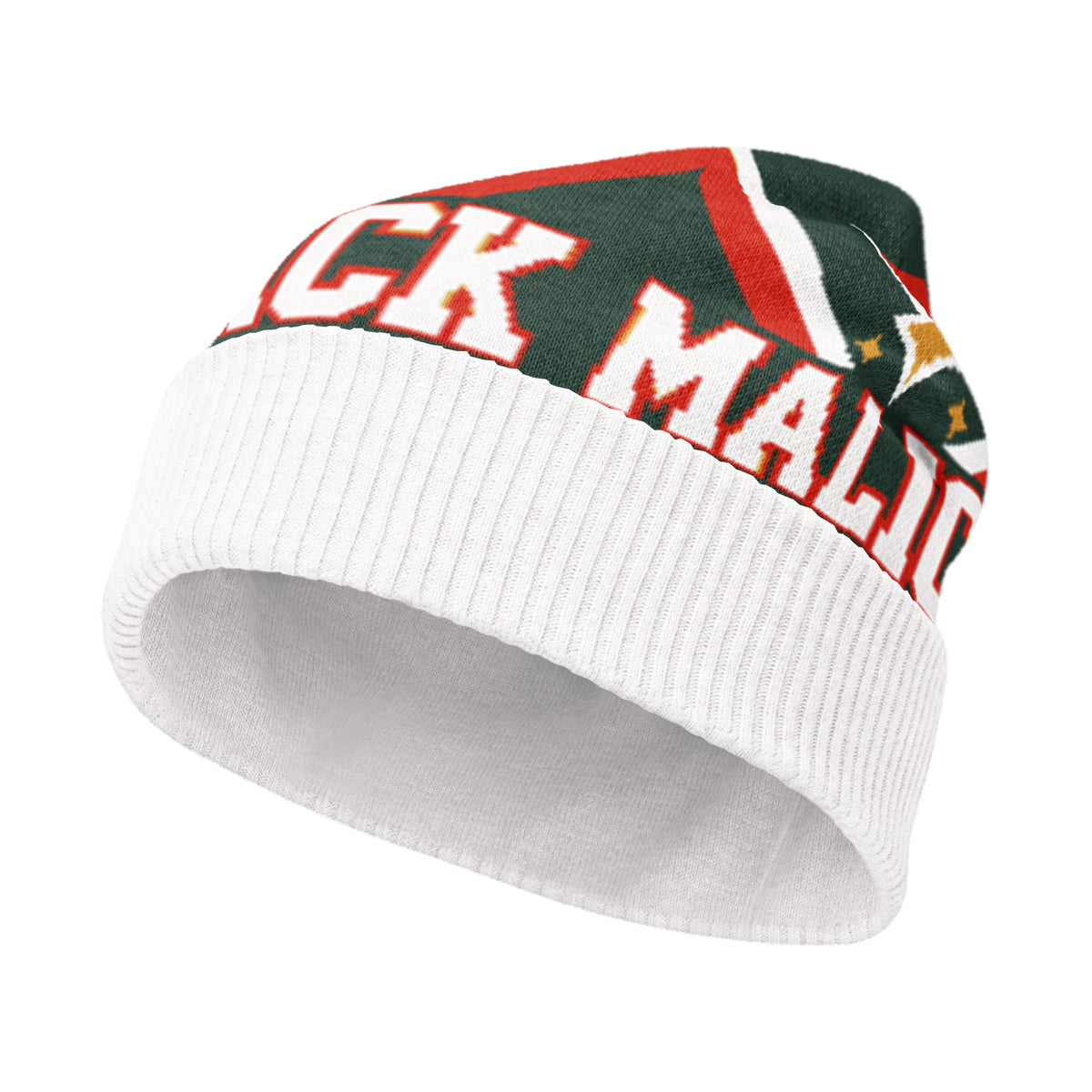 Personalised Varsity Knitted Beanie – Custom Name, Green
