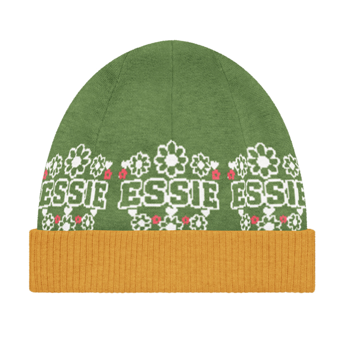 Personalised Daisy Knitted Beanie – Custom Name, Pastel
