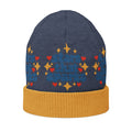 Stars That Sparks Knitted Beanie – Blue & Mustard, Unisex