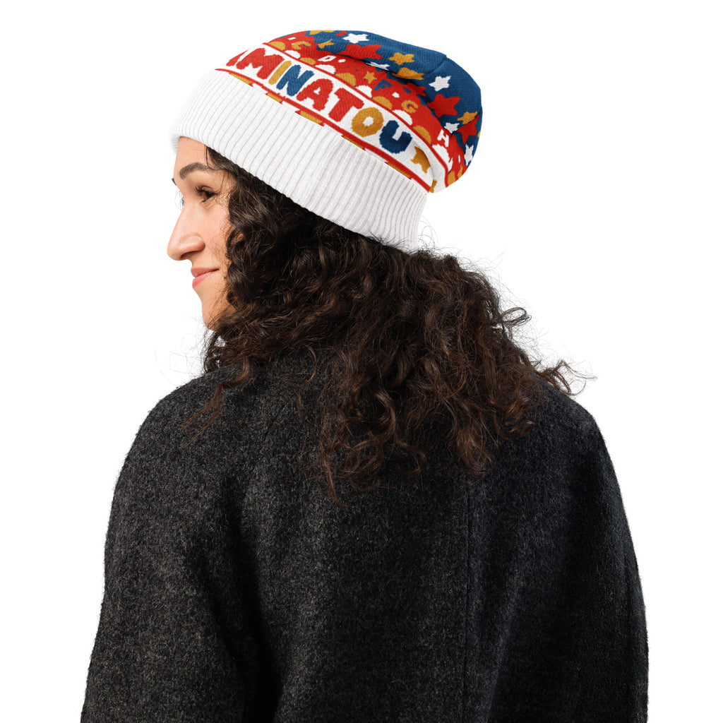 Personalised Alphabet Knitted Beanie – Custom Name, Colourful