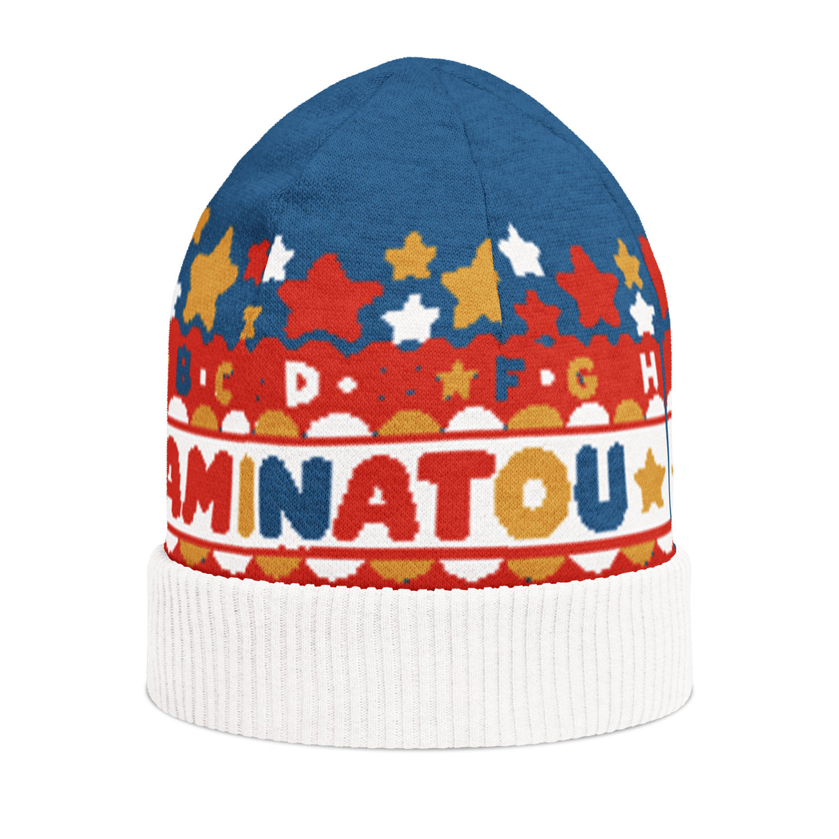 Personalised Alphabet Knitted Beanie – Custom Name, Colourful