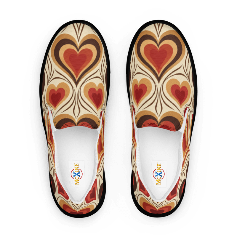 Retro Heart Wave Women’s Slip-On Shoes | McXine
