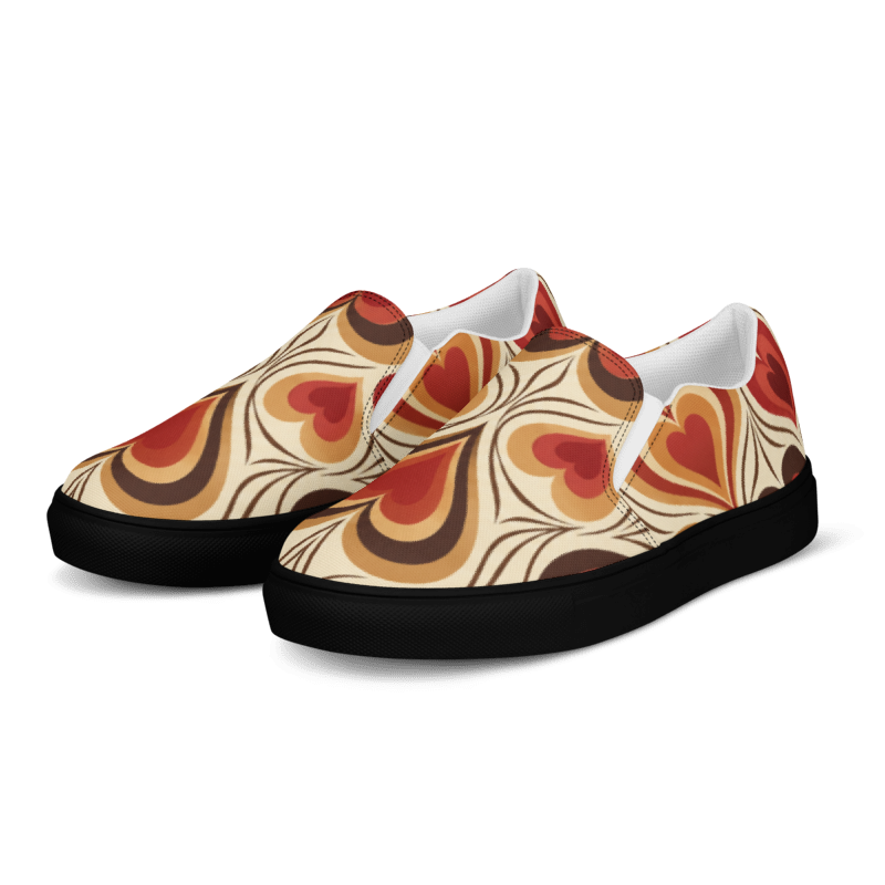 Retro Heart Wave Women’s Slip-On Shoes | McXine