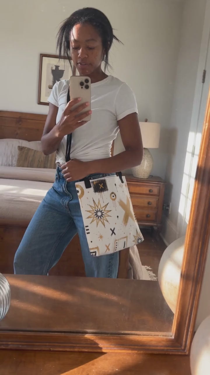 X Mark the Spark™ | Tote Bag | Gold & Black All-Over Print | McXinetje-McXine