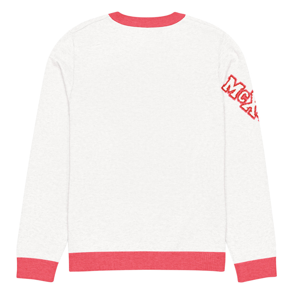 Bloom Knitted Jumper – White & Pink