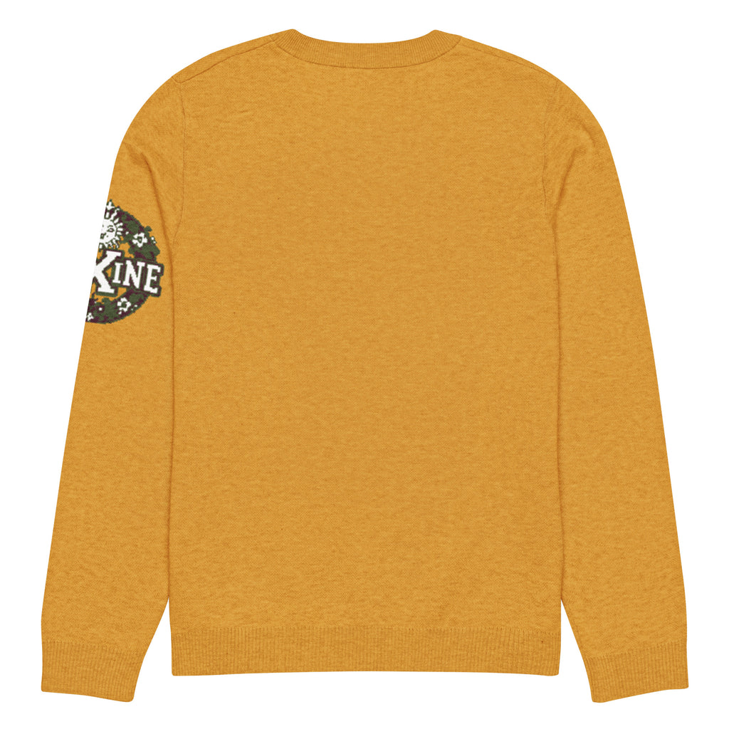 Vintage Sun Botanical Knitted Jumper – Mustard, Unisex