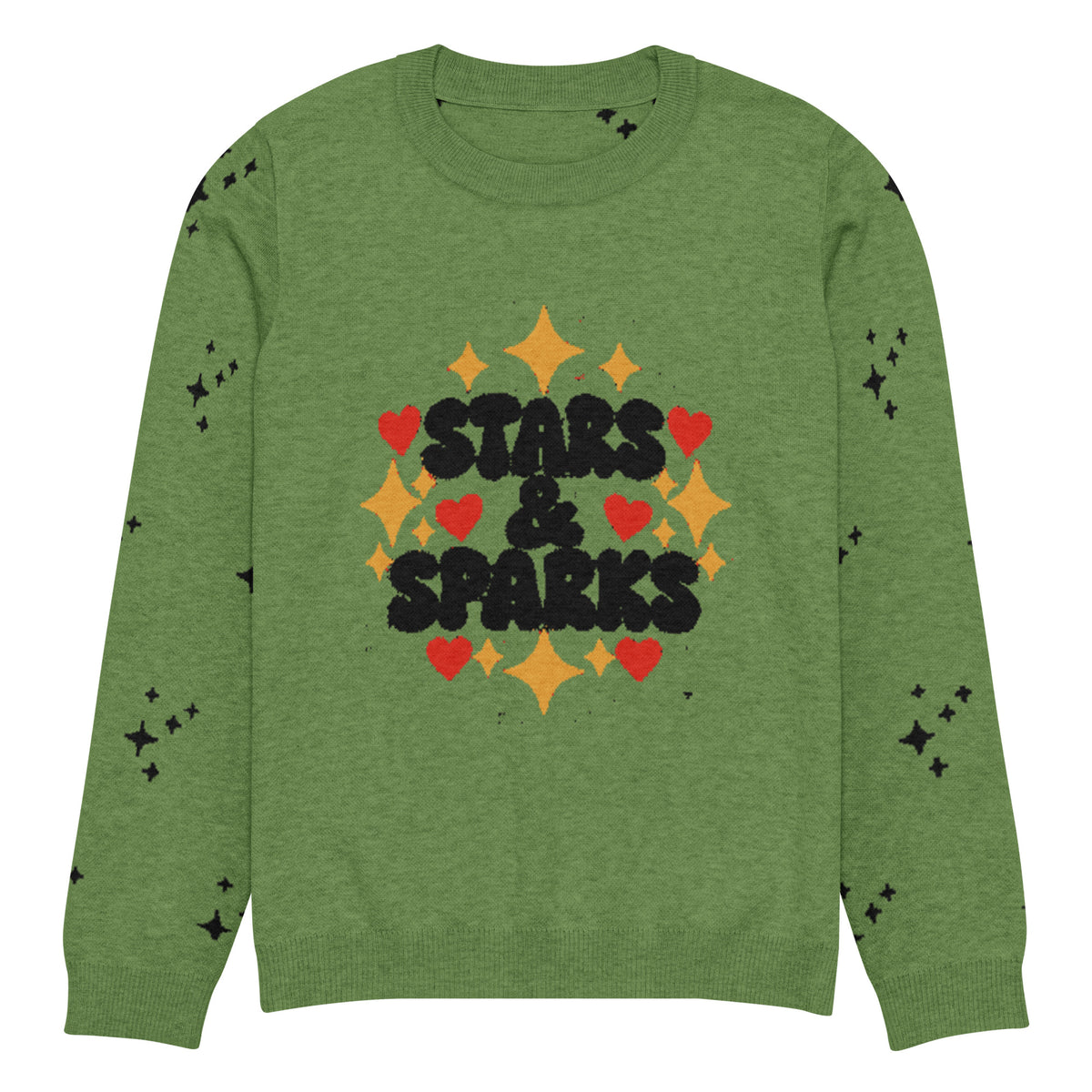 Stars & Sparks Knitted Jumper – Green, Unisex